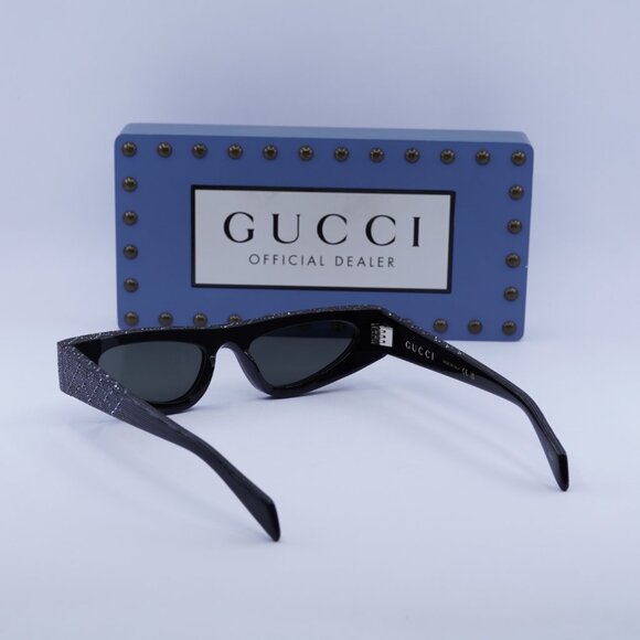 Gucci GG1779S 010 Cat Eye Sunglasses - Black with Metal Stud Detail\\Grey main image 7